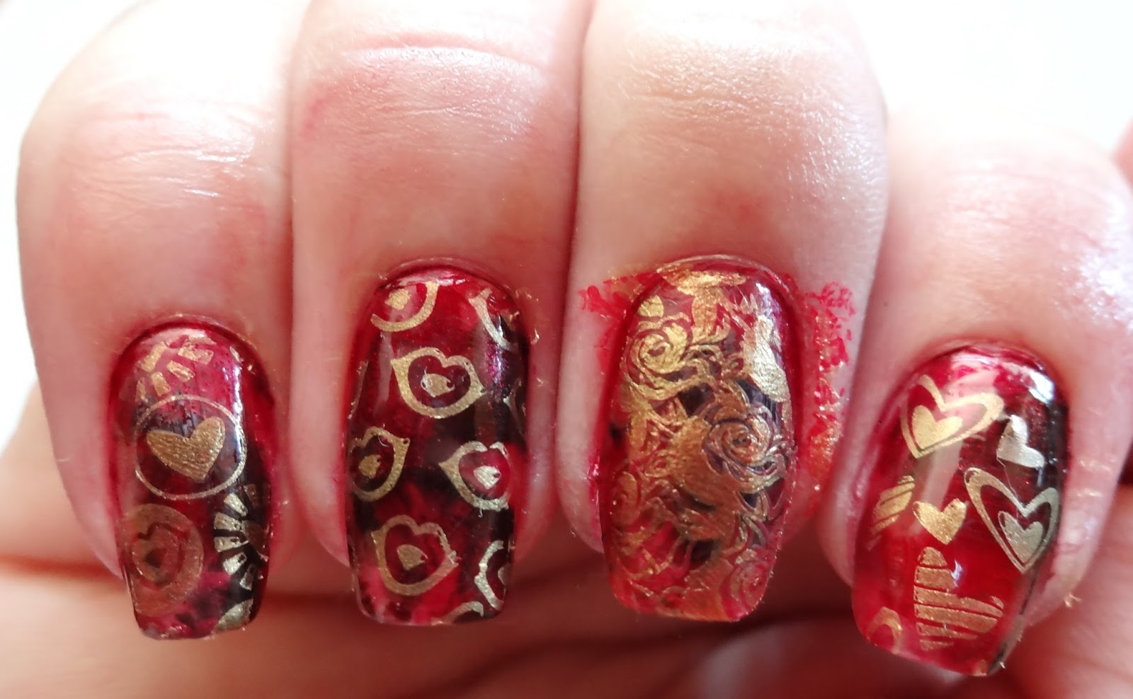 Stamp designs on nails