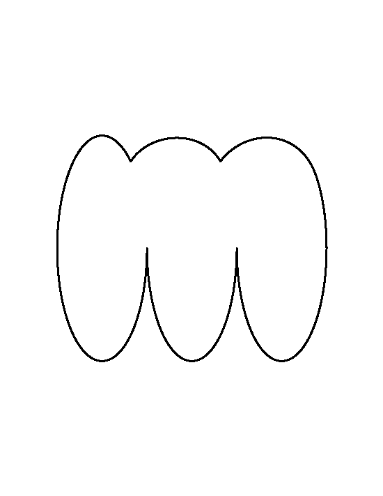 Bubble Letters Lowercase M - Formal Letters