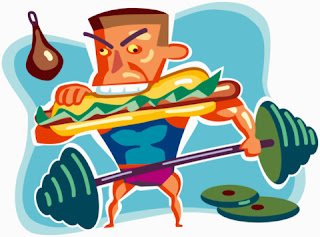 Muscular Man Consuming Calories