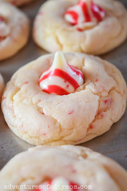 easy candy cane kiss cookies