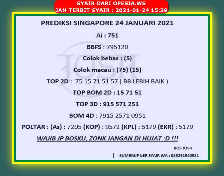 PREDIKSI singapura