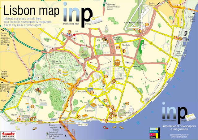 Mapa da área metropolitana de Lisboa – Portugal