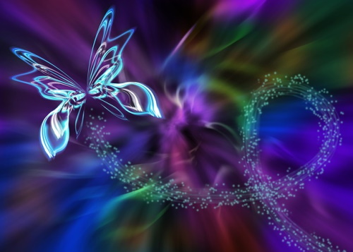 Se você conhece o autor desta imagem, por favor nos informe para que possamos atribuir-lhe os devidos créditos. Obrigado. Borboleta abstrata fractal de luzes. #PraCegoVer