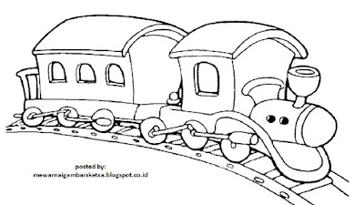 gambar kereta mainan kartun hitam putih