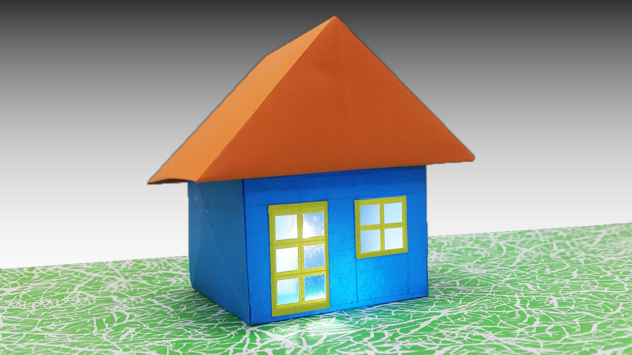 Colors Paper: How to make a Paper House (Very easy) - DIY 3D Origami House