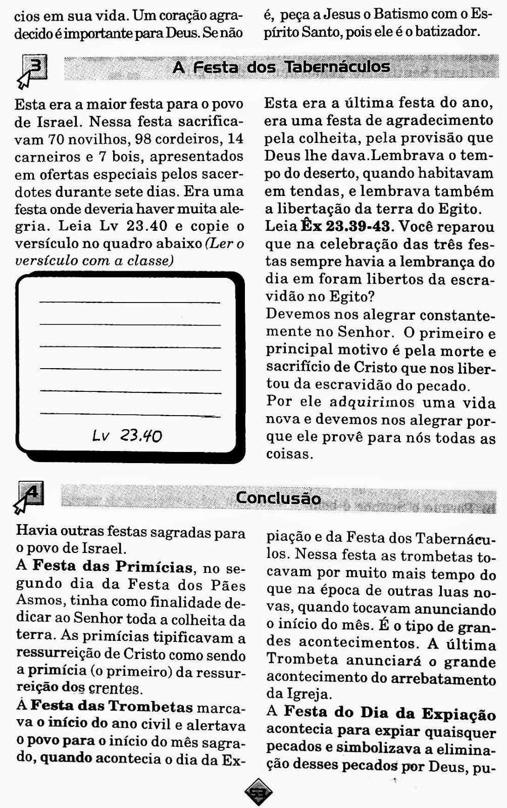 Escola Dominical Infantil Lição completa. Festas