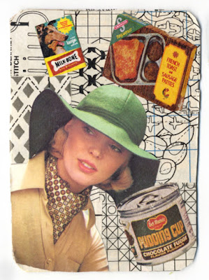 paper collage artist trading card