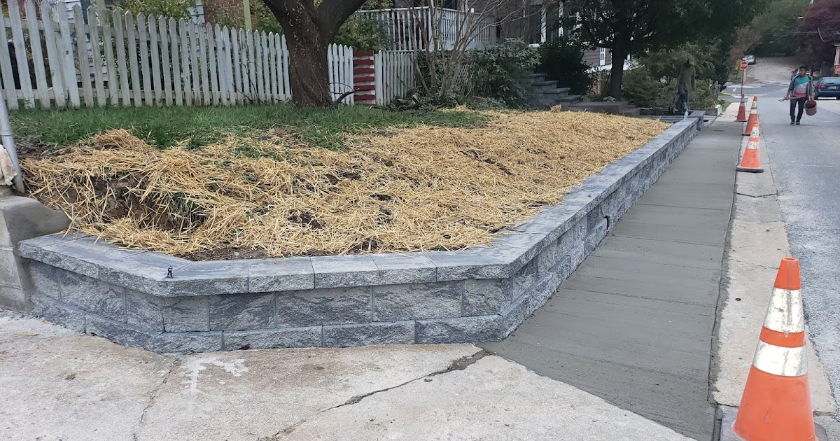 Custom Stoneworks & Design Inc. Retaining Wall and Concrete Sidewalks in Medfield Baltimore