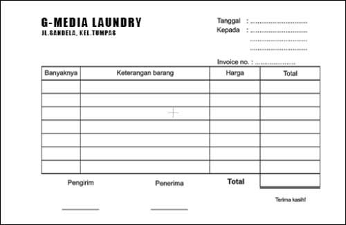 20 Contoh Dan Ukuran Nota Bukti Pembayaran Grafis Media