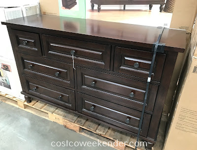 Put your clothes away in the spacious Bayside Furnishings 7-Drawer Dresser