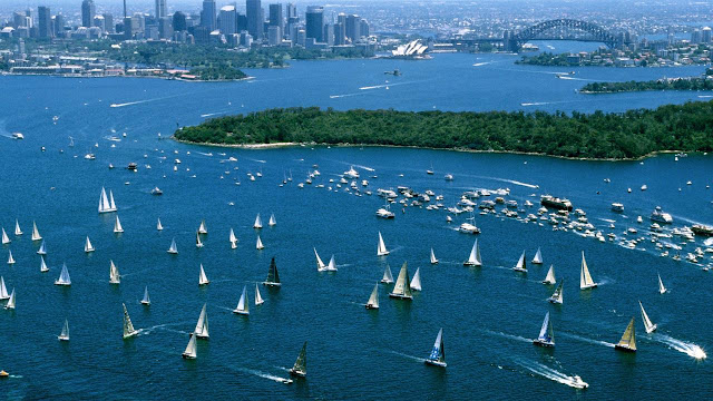 Course de yachts à Hobart le lendemain de Noël