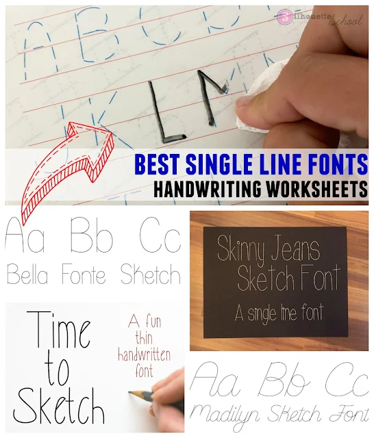 So fontsy, single line fonts, commercial use fonts, sticker paper, silhouette studio for kids