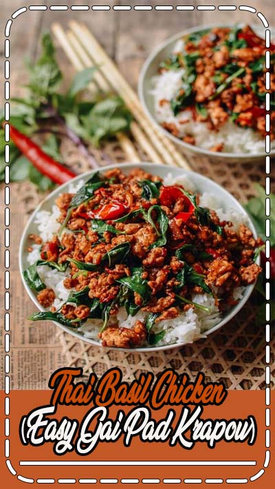 This Thai basil chicken recipe takes just 3 minutes to prepare and 7 minutes to cook. Served along with steamed rice, it's restaurant food, fast.