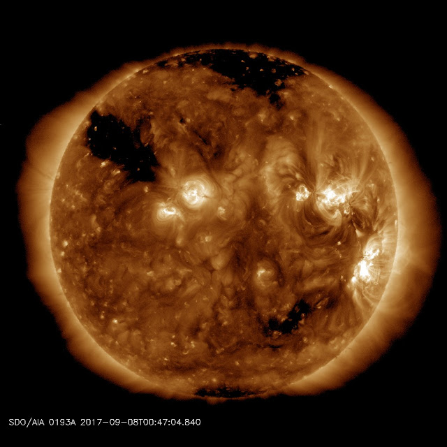 Earth is being battered by a severe G4-class geomagnetic storm Coronalhole_sdo_blank