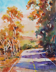 lobenberg david eucalyptus watercolor aspen road california lane tree paintings trees watercolour landscape winter painting oil dreamin paisajes yosemite early