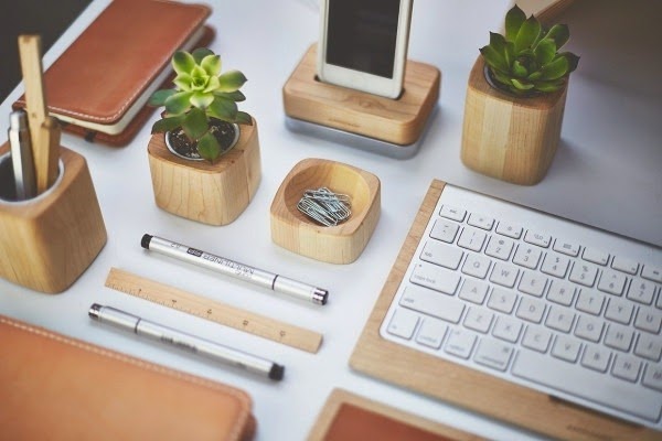 Desk accessories from Grove made desk