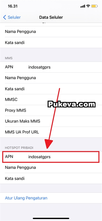 Cara Setting APN Personal Hotspot Indosat / IM3 Ooredoo di iPhone dan iPad