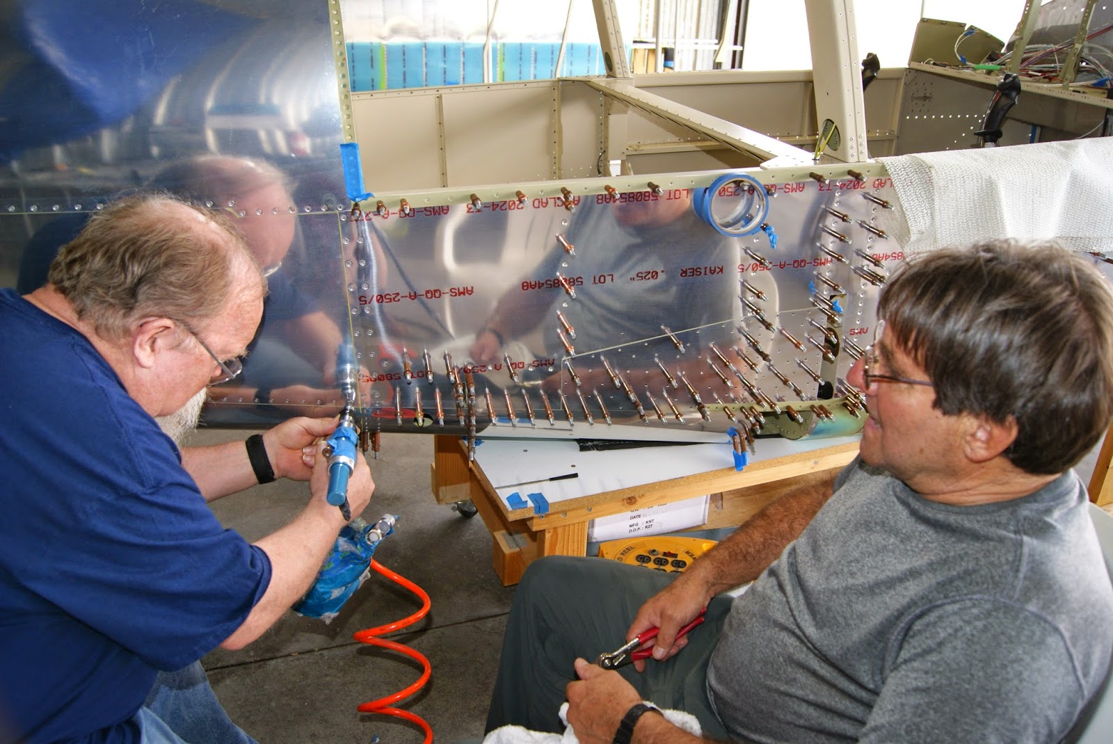 DOG Aviation John's RV-12 Blog: Tail Cone Riveted Onto Fuselage