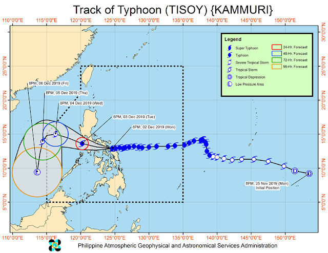 PAGASA Weather Update for Typhoon Tisoy as of 5:00 PM 02 ...