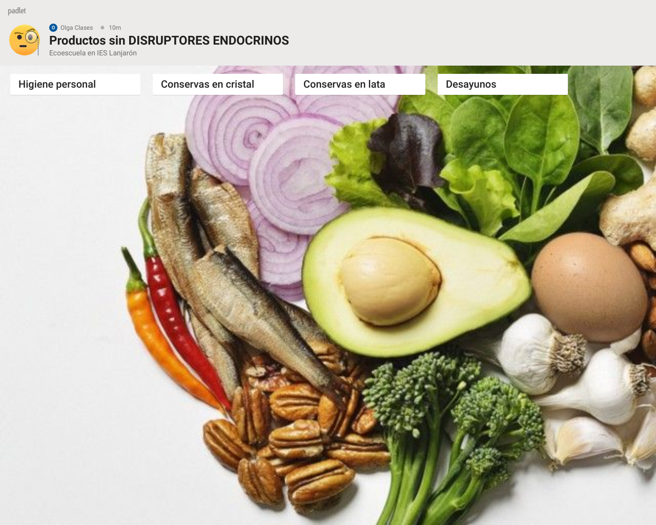 Ecoescuela en Lanjarón PADLET de Productos sin disruptores endocrinos Ecoescuela en Lanjarón PADLET de Productos sin disruptores endocrinos