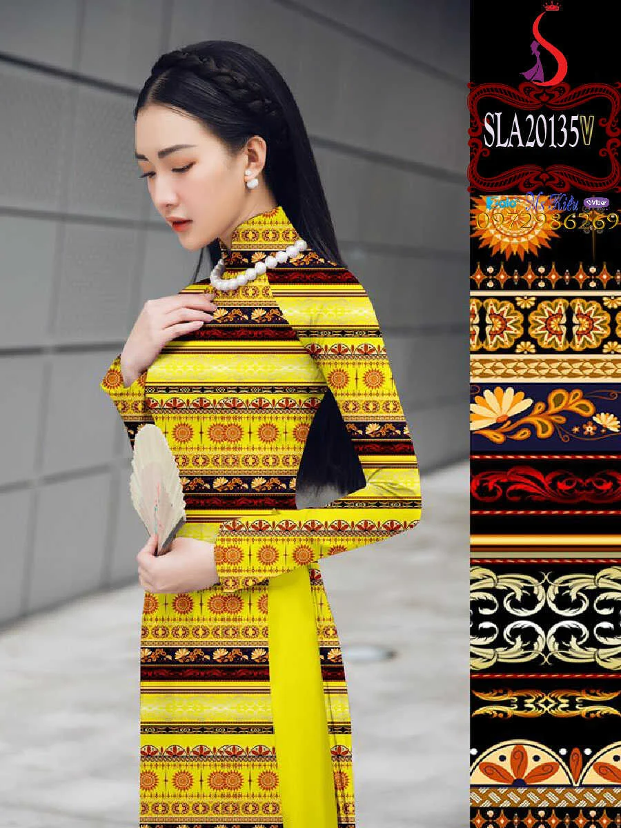 Vẻ đẹp bất tận của áo dài thổ cẩm truyền thống Việt Nam LS129146