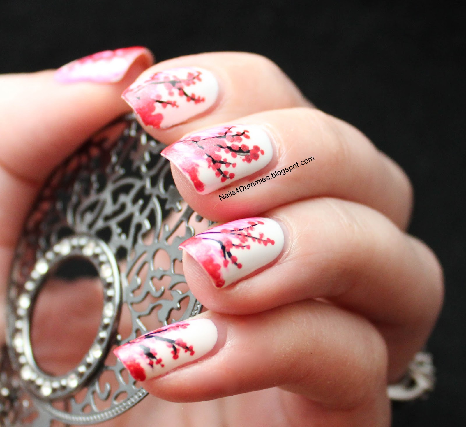 Nails 4 Dummies!: Cherry Blossom Nails