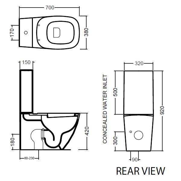 Modecor Toilet Suites Parisi Dial Back to Wall Toilet Suite
