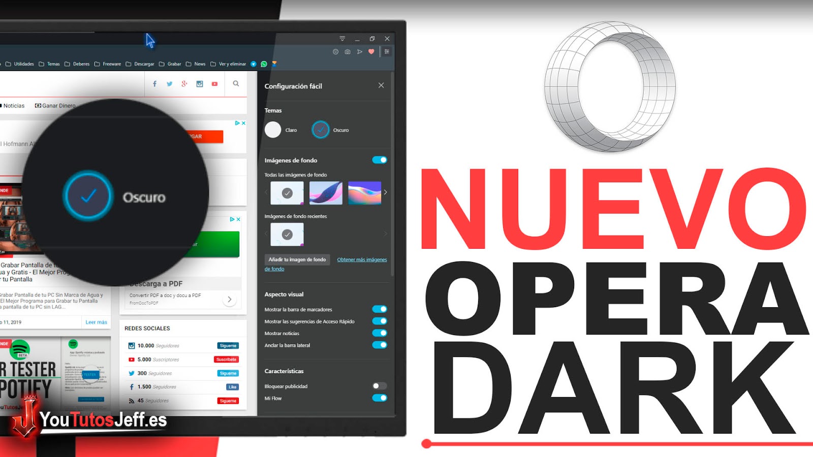 Descarga el Nuevo Opera - Nuevo Diseño y Modo Dark Brutal