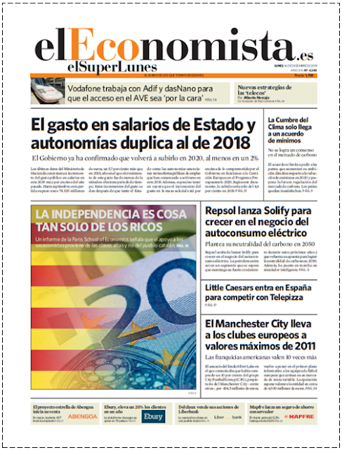  EL SUPERLUNES. Edición de el diario El Economista del 16 de Diciembre 2019.