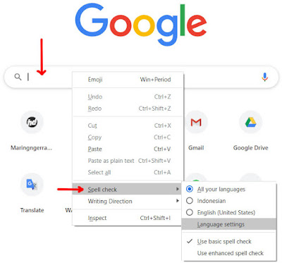 Menggunakan Spell Checking Bahasa Indonesia di Google Chrome