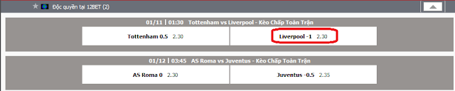 Độc quyền Cược "Đề Xuất" 12BET Tottenham vs Liverpool bỏ 1 ăn 2.30 De%2Bxuat