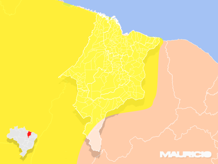Inmet alerta sobre perigo potencial de chuvas intensas no Maranhão