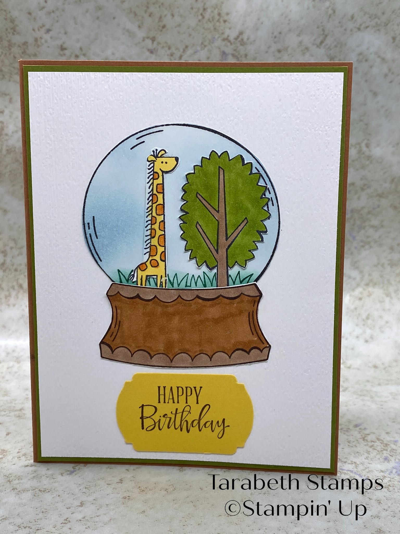 Tarabeth Stamps Stampin' Up Zoo Globe Happy Birthday Card
