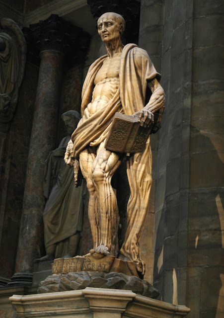St Bartholomew statue Duomo Cathedral Milan, Italy
