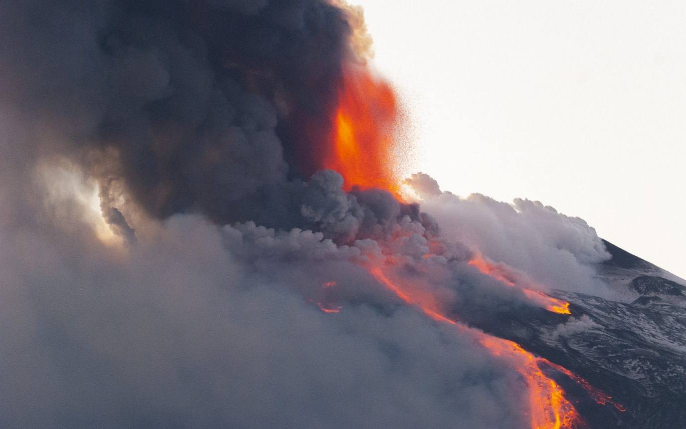 Mount Etna Europe's Most Active Volcano Explodes and Closes Nearby Airport