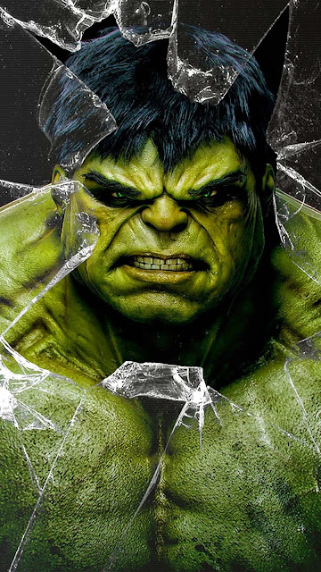 Hulk iphone broken screen wallpaper