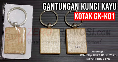 Jual Souvenir Gantungan Kunci Kayu Kotak, souvenir gantungan kunci, gantungan kunci promosi