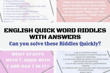 Quick English Word Riddles with Answers for Adults