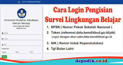 Cara Login Pengisian Survei Lingkungan Belajar Survei Lingkungan Belajar