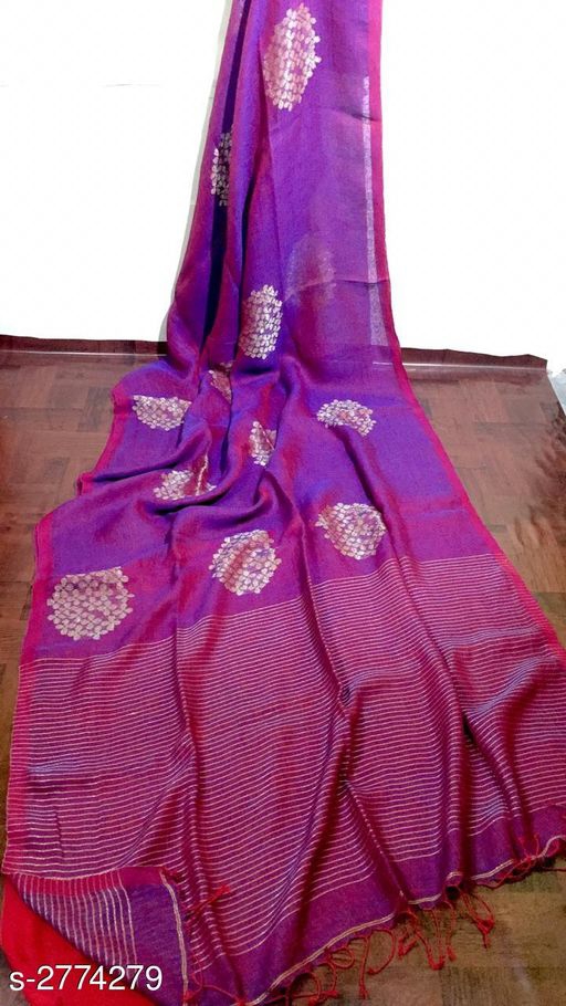 Linen tassel saree : ₹2920/- free COD WhatsApp +919730930485