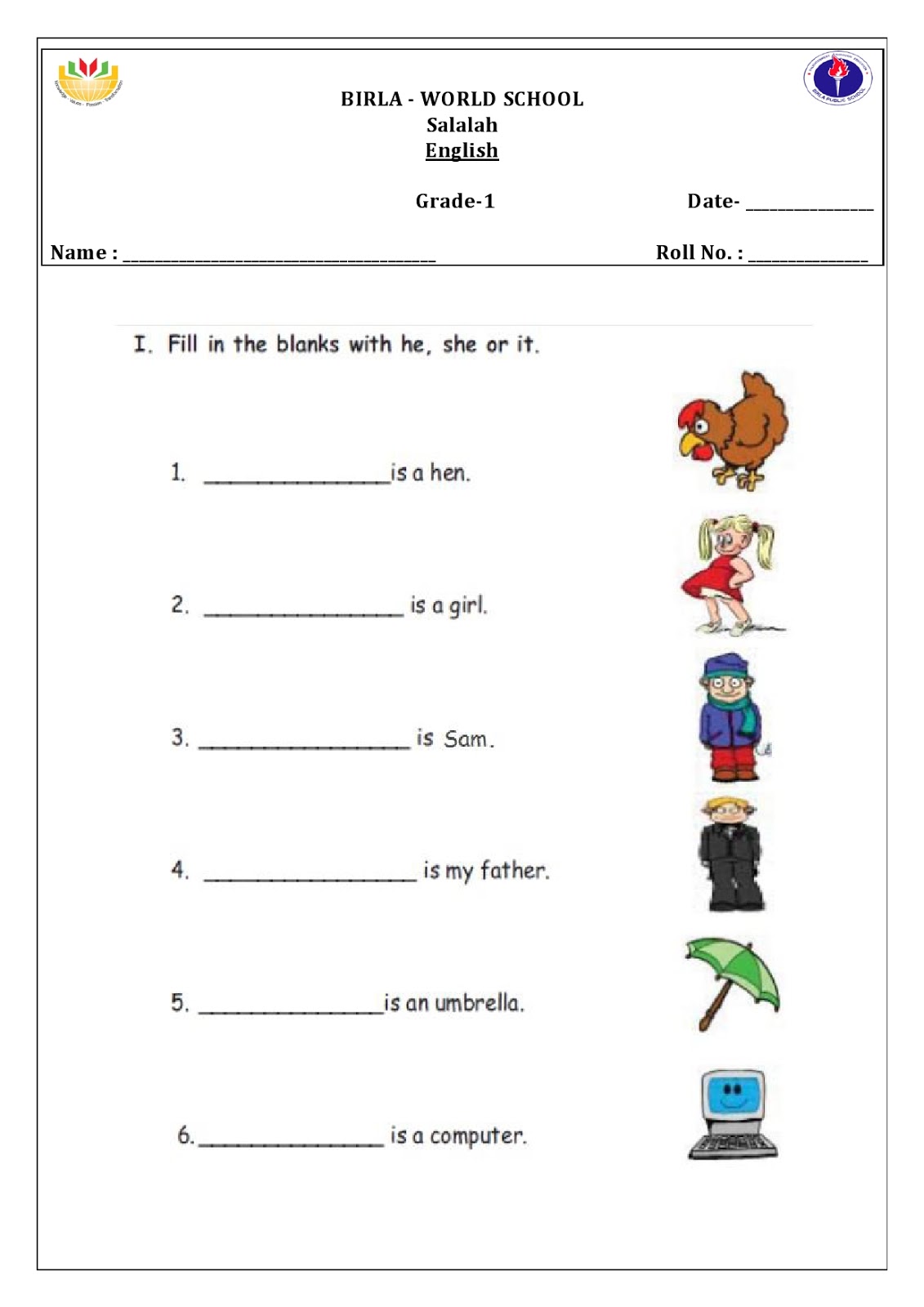 english summer holiday homework for class 1