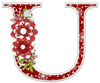 Abecedario Navideño con Flores. Christmas Alphabet with Flowers.