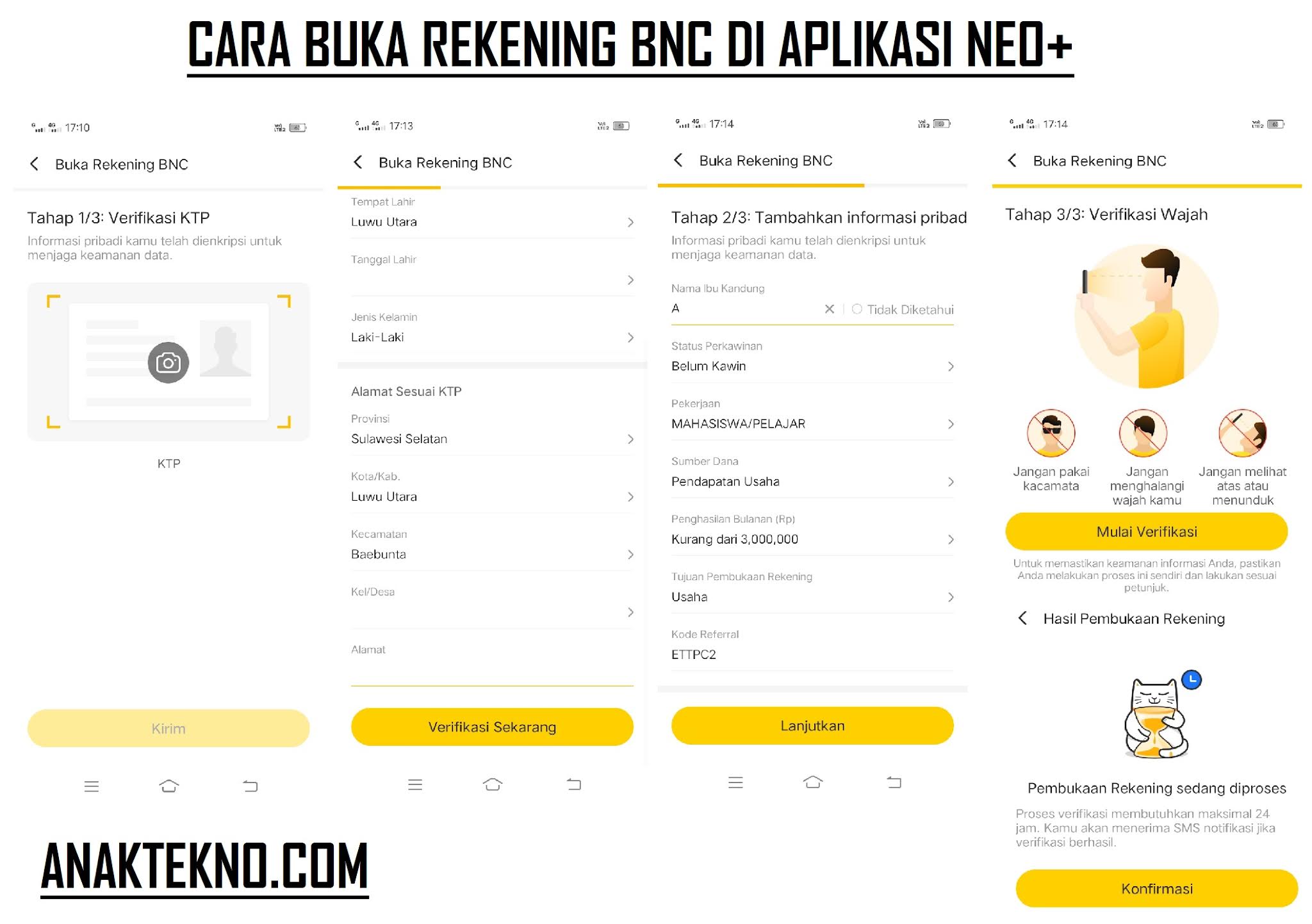 Cara Buka Rekening Bank BNC Di Aplikasi Neo+