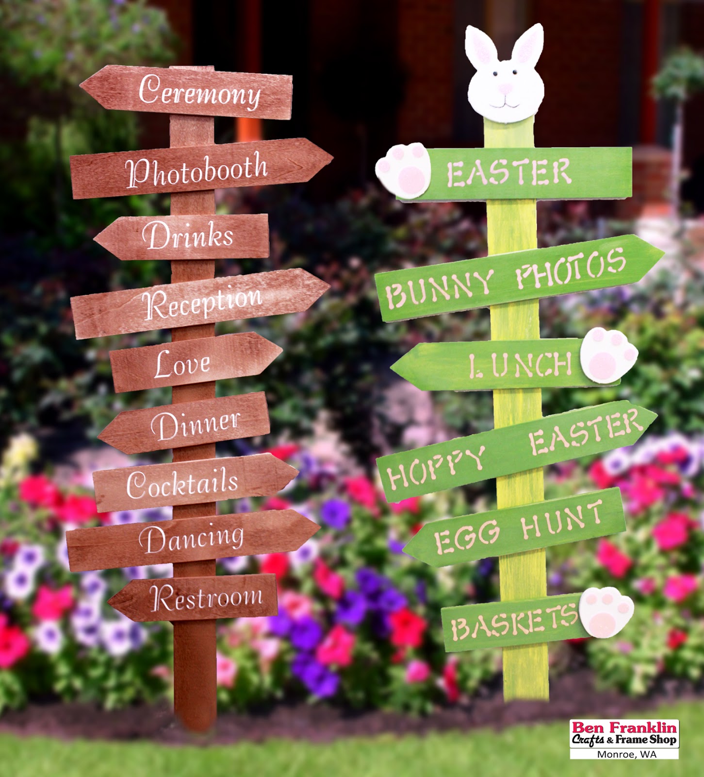 Ben Franklin Crafts and Frame Shop, Monroe, WA: DIY Directional Signs ...