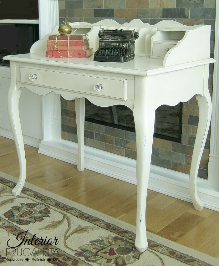 French Provincial Secretary Desk Shabby Chic Makeover Interior