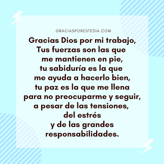 oracion corta de gracias a Dios por mi trabajo