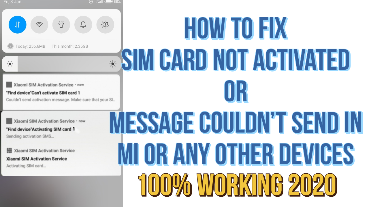 How to Fix Sim card not activated or message couldn't send in Mi or any