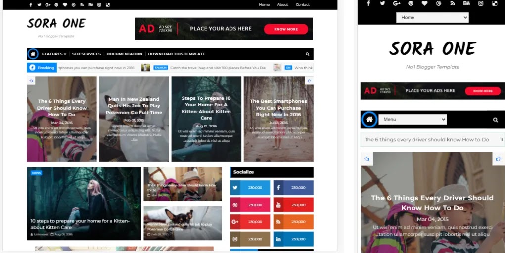 High Quality Sora One Blogger Template High Quality Sora One Blogger Template