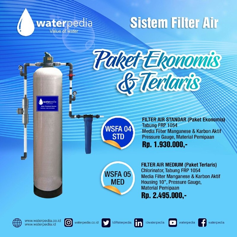 Filter Air Sumur dan PAM PT Waterpedia Rejeki Langit