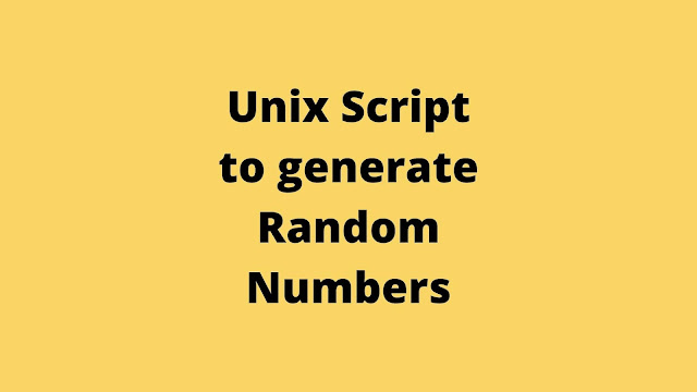 Unix How to generate random number